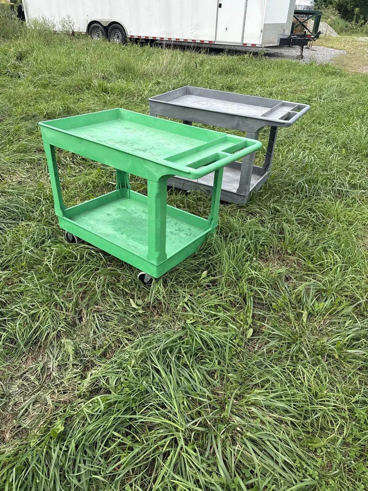 2-Shelf Plastic Utility Service Carts 45" x 25" - Lot of 5 (Pack 3 of 4) | Chesterton, IN