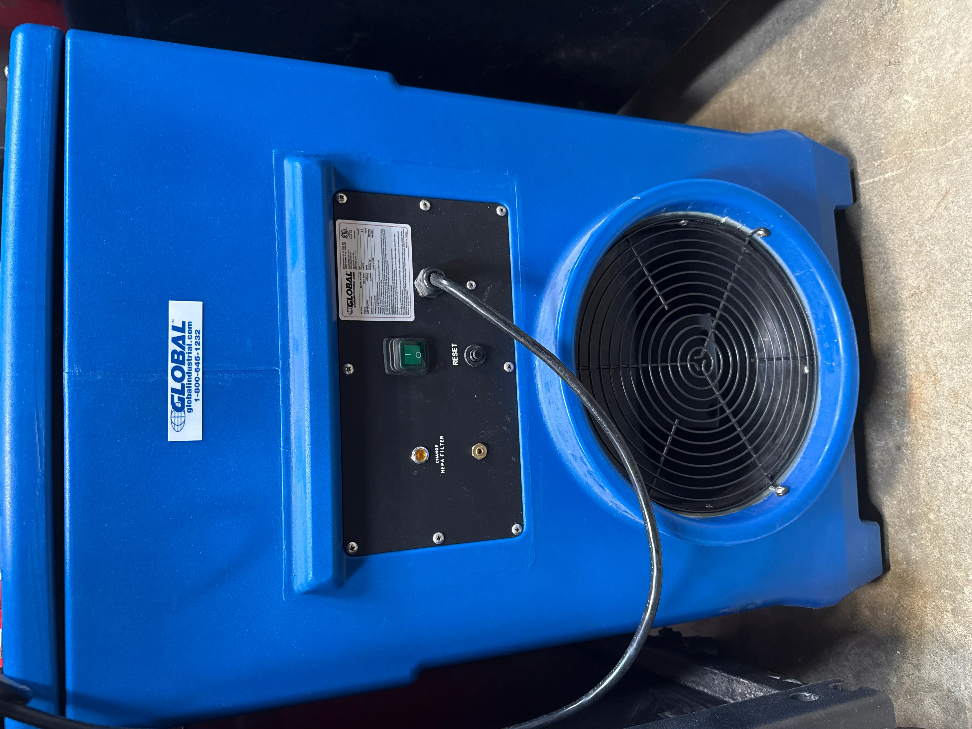 Global Industrial HEPA Air Scrubber 500 CFM Portable Air Filtration System