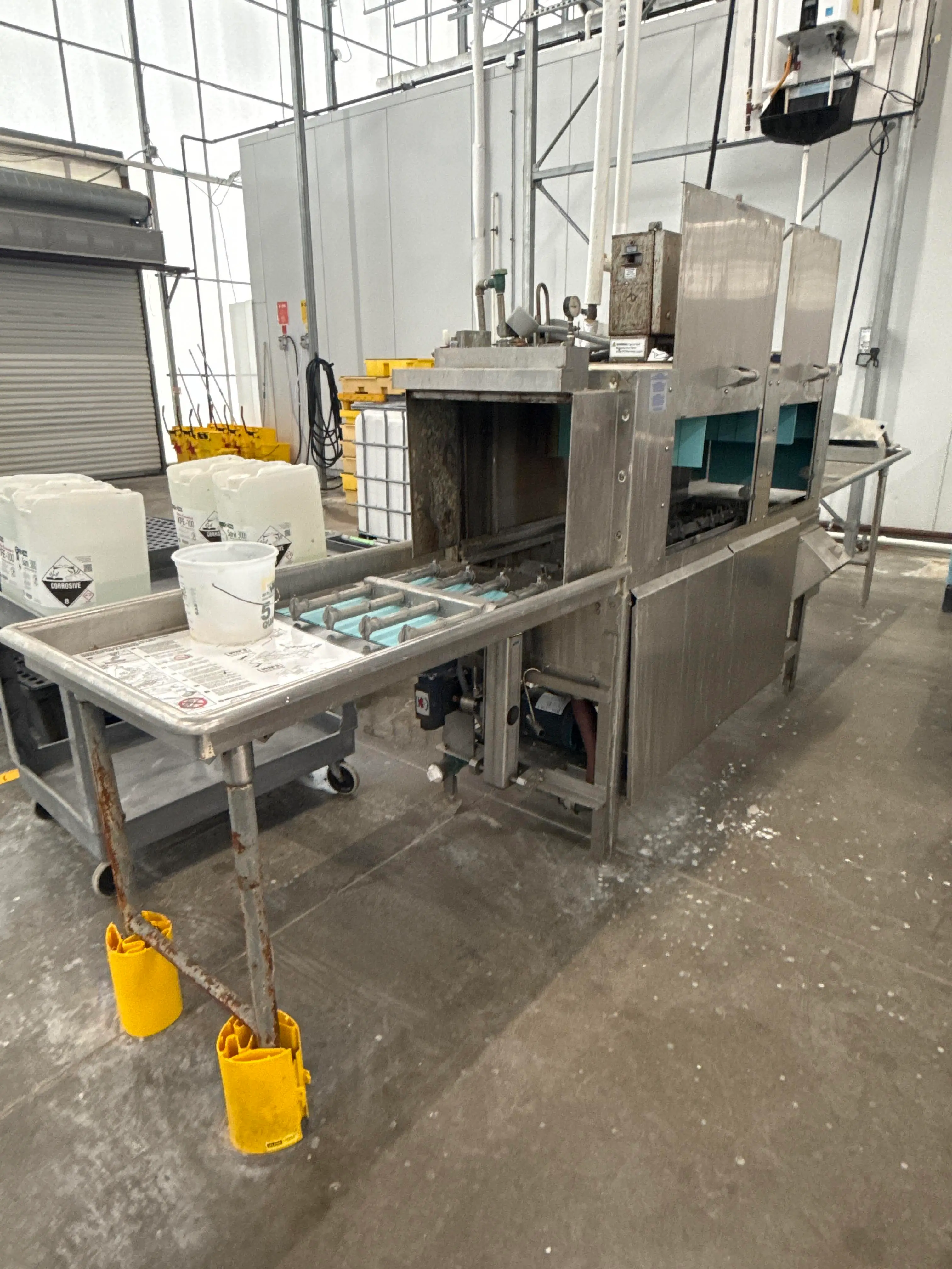 Commercial Stainless Conveyor Dishwasher with Roller Feed Tables