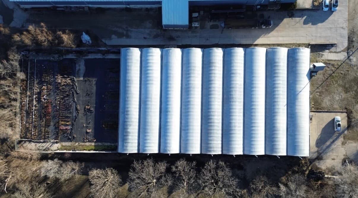 Commercial Gutter-Connected Greenhouse Range — ~9 Bays (Buyer Teardown) | Des Moines, IA