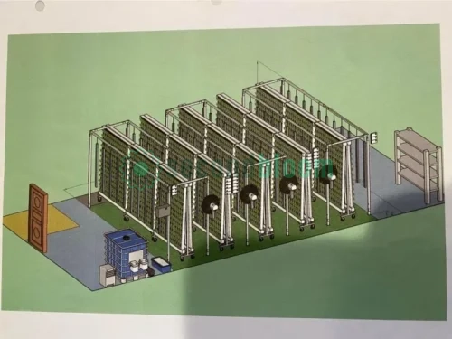 Pre-owned ZipGrow Indoor Hydroponic Farming System showcasing an array of growing racks, lighting, and climate control equipment.