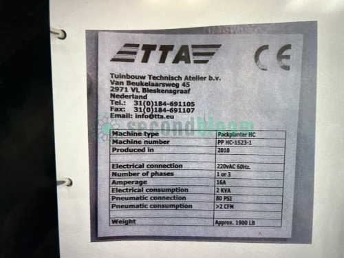 TTA PackPlanter HC Machine