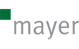 Logo of Mayer Planting Systems, featuring the company name in bold lettering with a stylized leaf design.