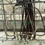 Close-up view of the 21' Cherry Creek Systems Control Tower Watering Boom System in GH28 Starting Area Bay 11 at SecondBloom Auctions.