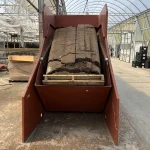 Close-up of the Javo Big-Bale head for efficient substrate dispensing in horticulture.