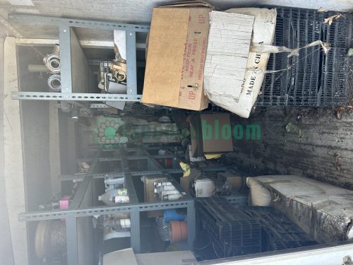 Inside view of a 20' shipping container featured in the Secondbloom Auctions.