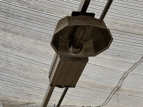Single HID grow light fixture in a greenhouse