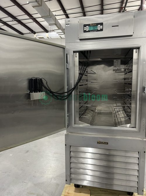 Interior view of Traulsen 100lb Stainless Steel Blast Chiller with open door.