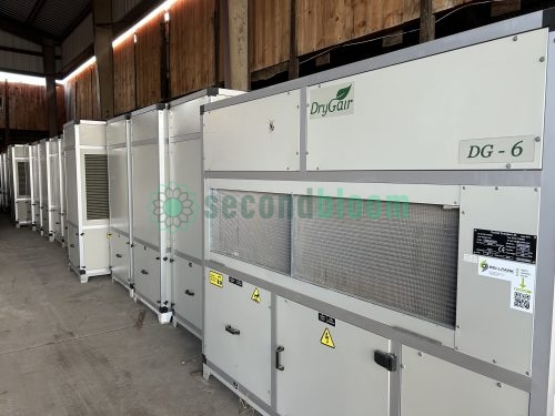 Multiple DryGair DG6 dehumidifiers lined up for sale.