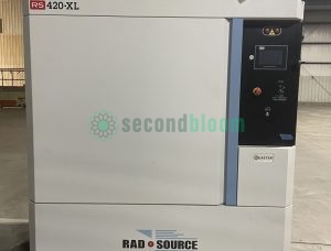 Front view of the RadSource 420-XL X-Ray Irradiator in a warehouse setting.