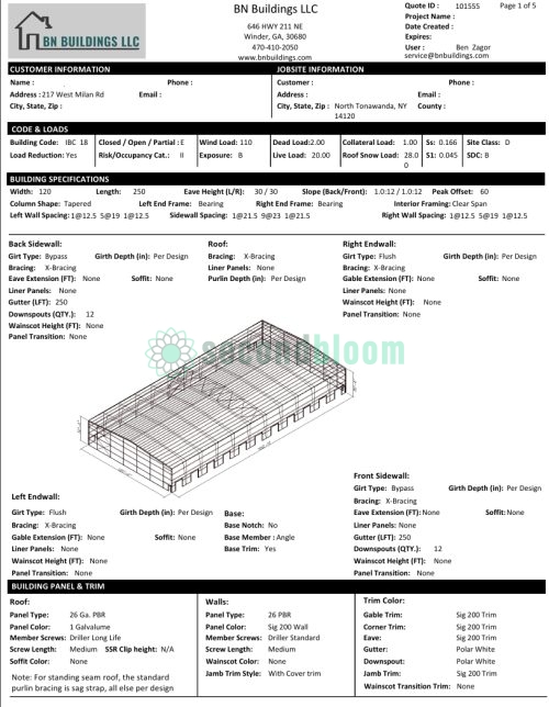 PEMB Specifications for 120×250×30 Metal Building Designed for Indoor Agriculture