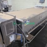 Industrial stainless steel tray washing system with control panel for food processing facilities