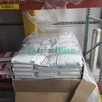 Box of 46 bags of Bowery 6-11-30 water-soluble fertilizer for controlled environment agriculture on industrial shelving