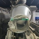 Side view of LIMEX industrial washing system showing drive motors and utility connections