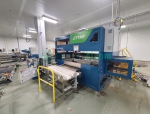 TTA PackPlanter Wireless front view showing multi-head transplanting mechanism and conveyor belt