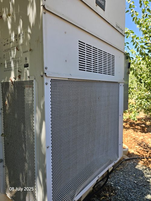 Freight Farms controlled environment agriculture container showing HVAC climate control systems for vertical farming operations